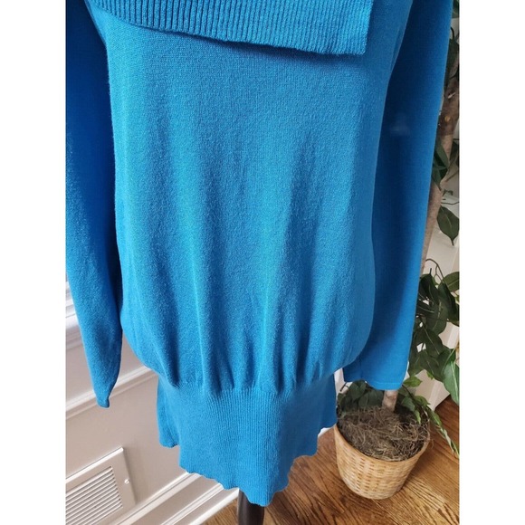 Ounce Women's Solid Blue Viscose Long Sleeve Pullover Knit Sweater Size 2XL - Picture 3 of 11